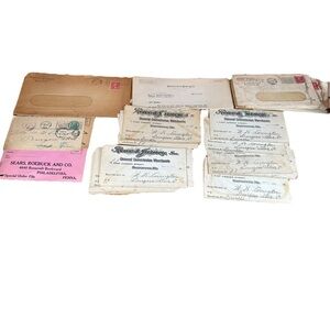 Antique Business Correspondence Lot 1920s Virginia Rowe & Jurney Receipts